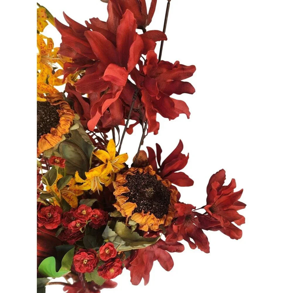 Artificial Mixed Floral Bouquet With Sunflowers Protea Lily & Daisies 20-25 Inch